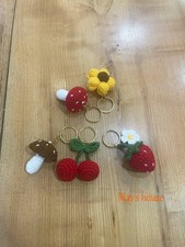 Crochet Flower Keychain, Handmade Keyring, Cute Crochet Bag Charm Accessory