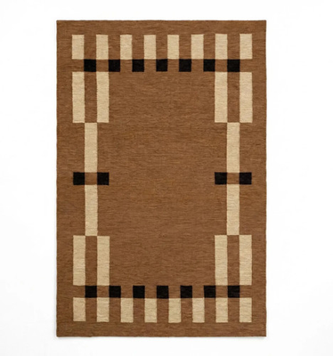 #ad Modern Hand Knotted Wool Kilim Dhurrie Rug Color Rustic Brown Design Carpet Rug $2416.02