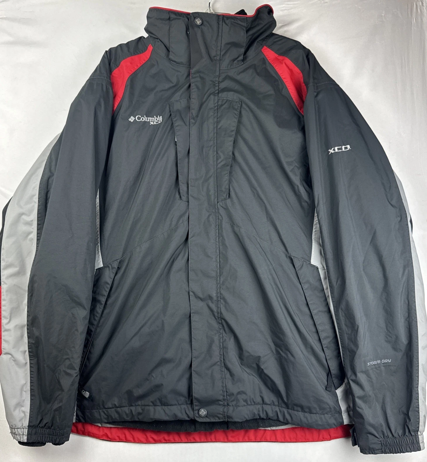 Columbia XCO Interchange Storm Dry Men’s XL Jacket Waterproof Ski Coat Gray Red