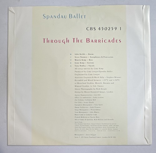 Spandau Ballet - Through The Barricades Lp Vinyl Record EX / VG+ - Picture 7 of 8