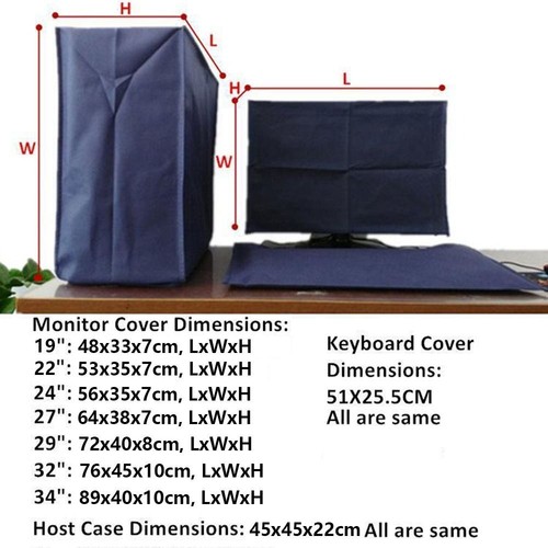 3PCS 19 To 34 Inches Desktop Computer Dust Cover Computer - Afbeelding 2 van 17