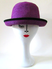 VTG Eric Javits New York Woven Purple Shenia Cloche Hat