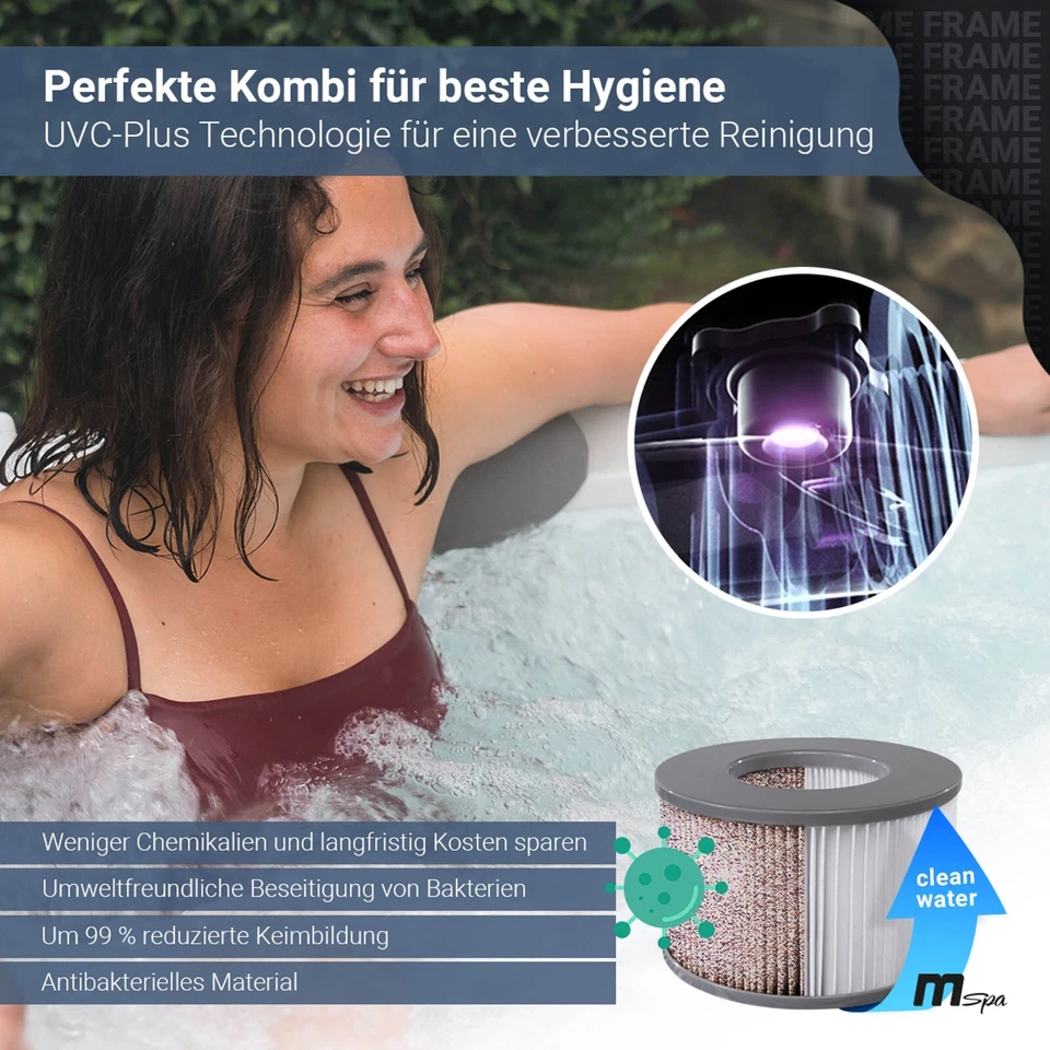 MSpa Whirlpool Frame Tribeca App Steuerung Whirl Pool Holzoptik 6 Personen - Bild 4 von 4