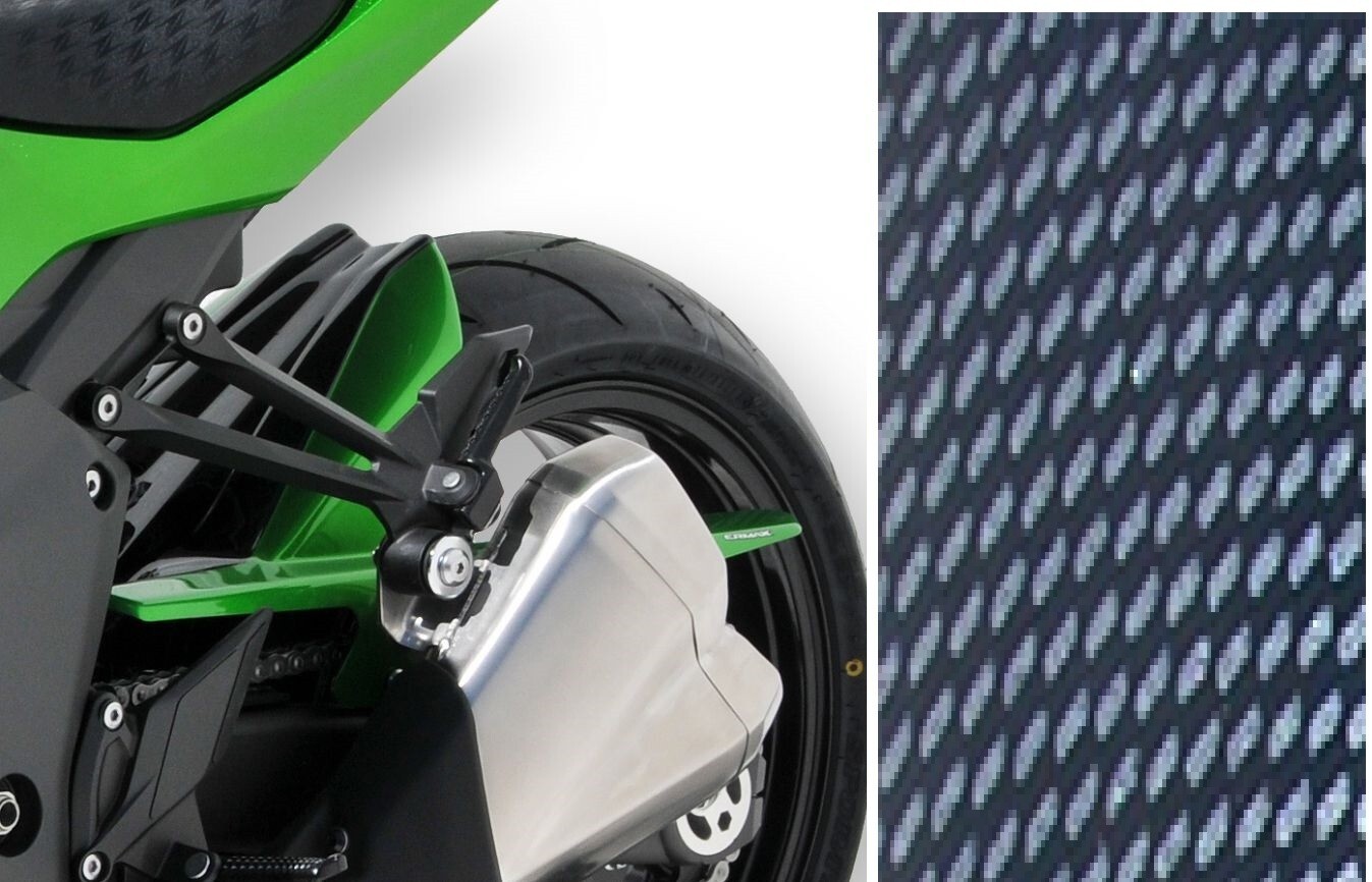 Garde boue arrière Ermax look carbone pour moto Kawasaki Z1000 des années 2010 à 2013