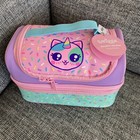 New 🌸💖💕 Girls Smiggle Budz Lunch Box Bag Sandwich Pink Unicorn Double Decker