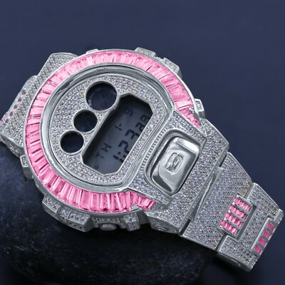 Icy Authentic Baguette Soft Baby Pink White Gold Casio G-Shock DW