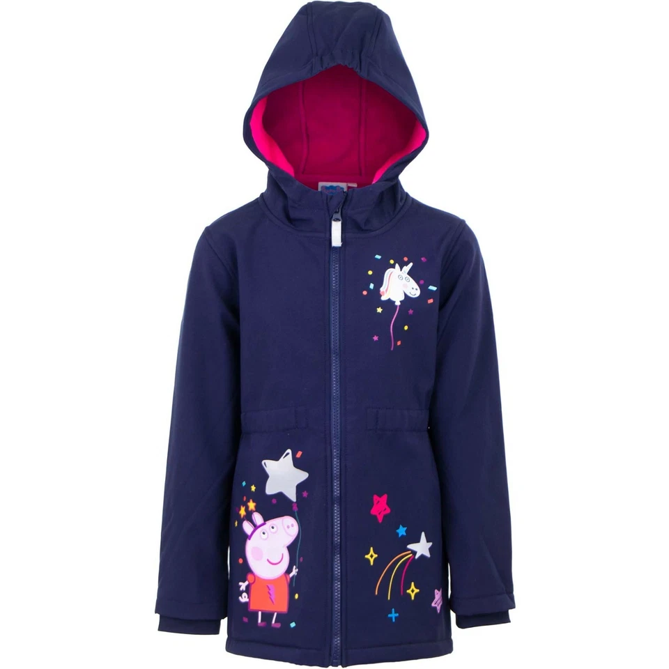 Peppa Pig Softshelljacke Funktionsjacke Jacke Mädchen Gr. 98-128 Gefüttert Kapuz - Bild 2 von 4