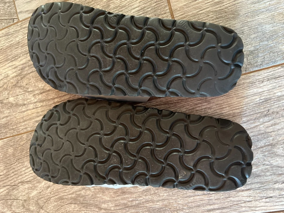 Sandalias sin cordones Betula Birkenstock talla 7 diapositivas EUR 38 zapatos con tiras azules Foto 3 de 4