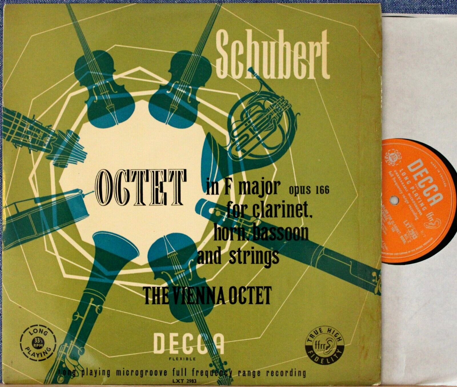 Vienna Octet. Schubert (Octet). Decca LXT 2983. NM