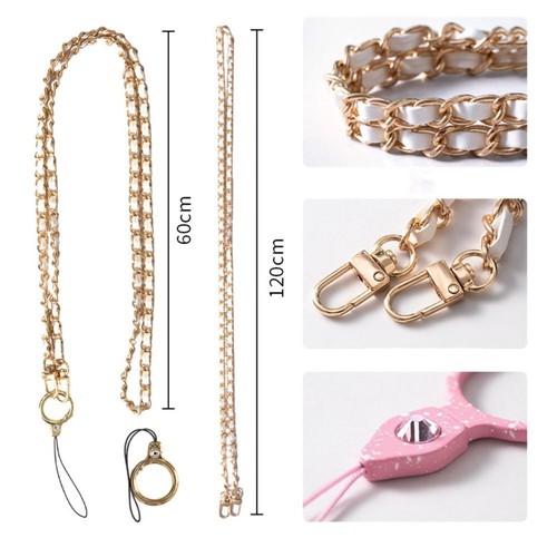 Alloy Metal Leather Chain PU Leather Phone Hanging Rope for Phone Hanging - 第 2/18 張圖片