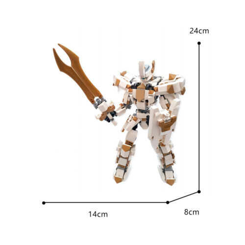 L-Frame Mk2 - Lancel0 White-gold Knight Mech with Sword and Shield 616 Piece - Picture 1 of 10