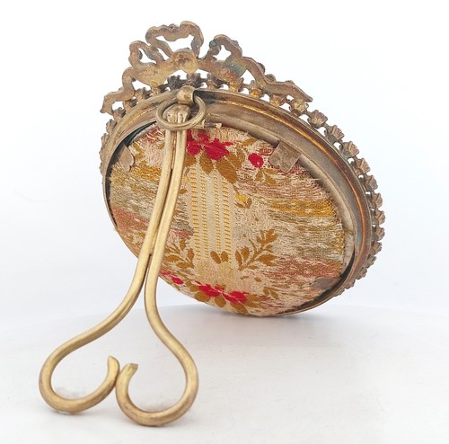 Antike französische Ormolu handbemalt signiert Miniatur vergoldete Bronze Strass 41/4x31/2" - Bild 2 von 10