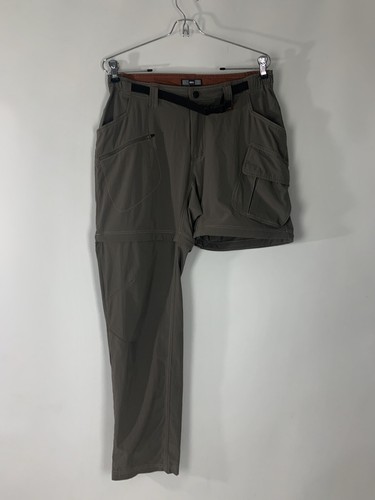 REI Pants Womens Cargo Convertible Pants Size 10 Beige Stretch Zip Pockets Belt - Picture 4 of 11