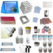 TECHTONGDA 4 Colors Screen Printing Materials Kit with Ink Squeegee