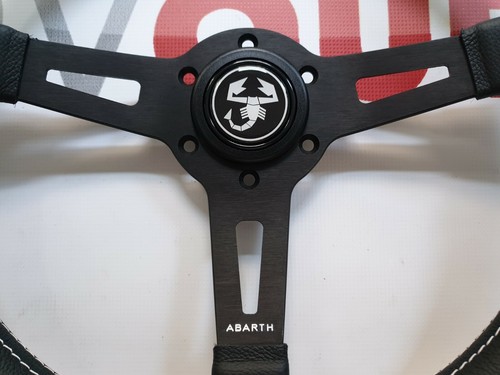Volante Sportivo Pelle Abarth Fiat Alfa Lancia Delta Integrale & Evo 350mm/35mm - Picture 2 of 7