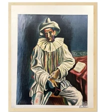 Pablo Picasso Original Signed Print, Pierrot, 1918, Vintage Art