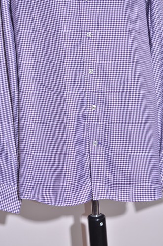 Eton Mens Contemporary Long Sleeve Purple/White Shirt Size 43 / 17 - Picture 4 of 5