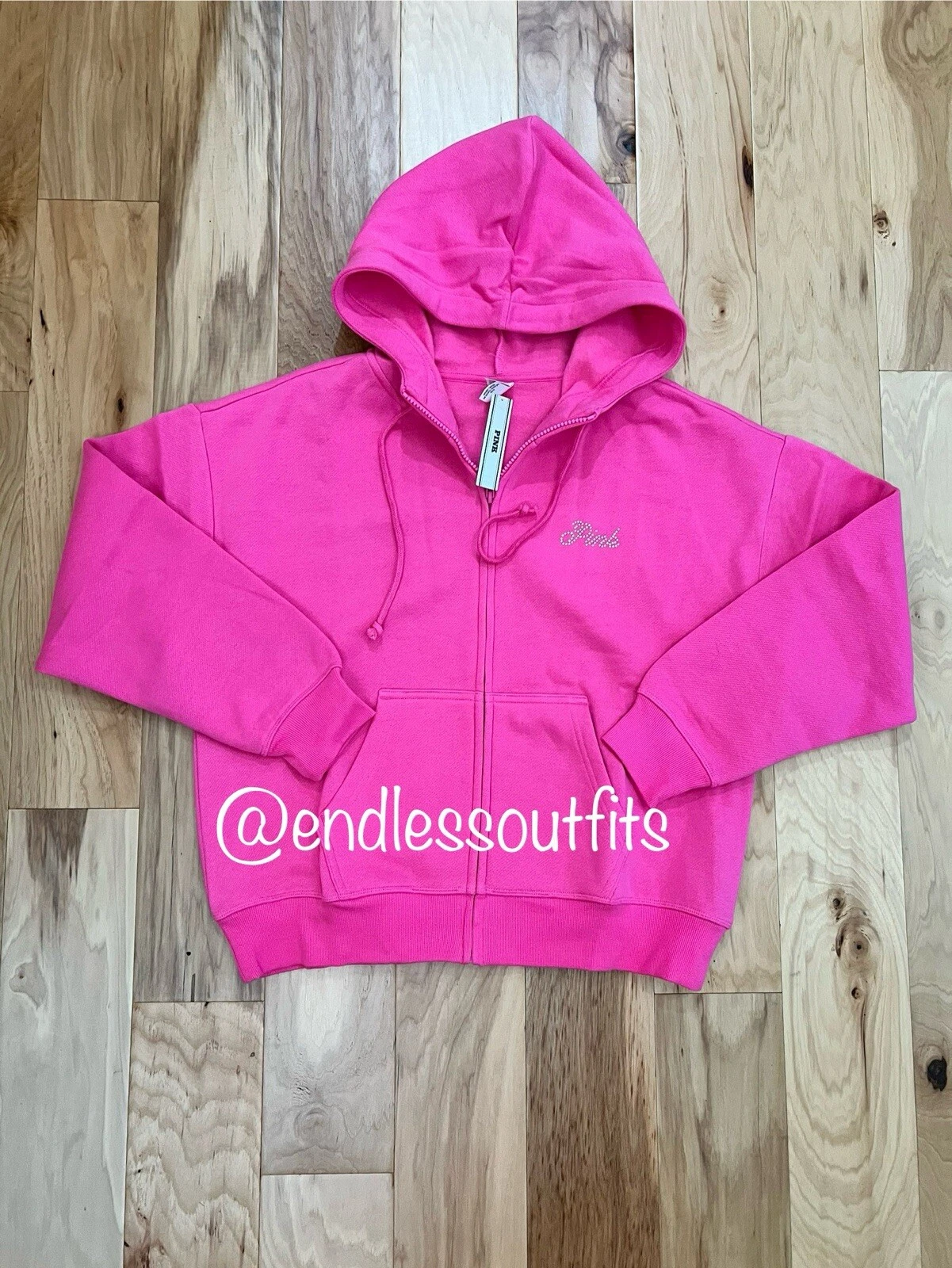 UNDERCOVER FELPA CON CAPPUCCIO VS PINK LIMITED EDITION BLING ROSA FULL ZIP CARMINE ROSE FELPA