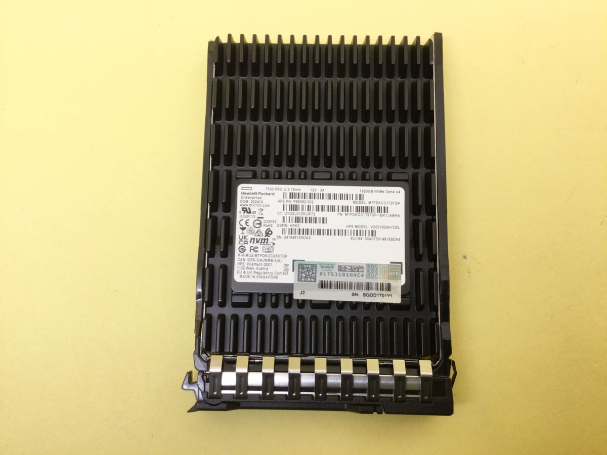 P64844-B21 HPE 1.92TB NVME GEN4 RI SFF BC U.3 STATIC V2 SSD P65193