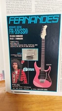 FERNANDES FR-55 GUITAR 1/2 PAGE ORIGINAL SAXON PRINT AD 11 X 8.5   C1