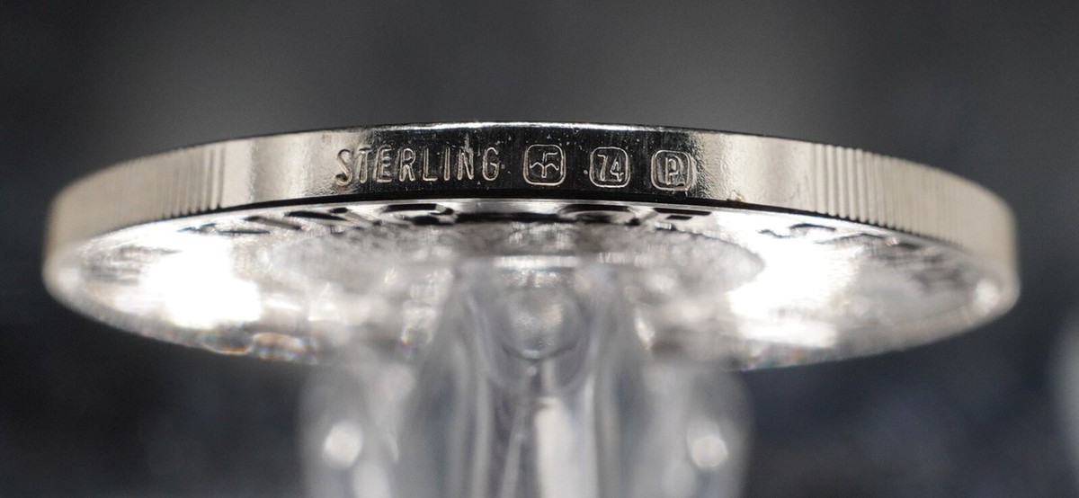 1974 O.J. Simpson Football King of Sports Franklin Mint 925 Silver