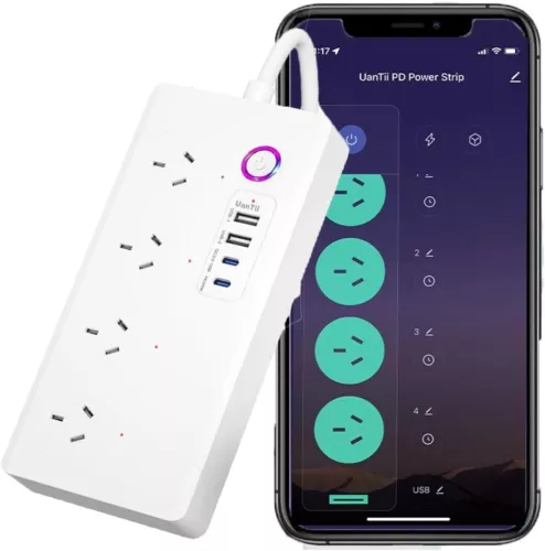Tuya WiFi Power Strip Surge Protector Smart Universal Power Extension with 2 Ty