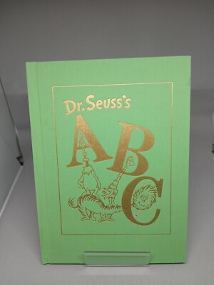 Dr.Suess ABC Book, Rare Green Book, HTF, Gold Lettering, Vintage Hardcover Book,
