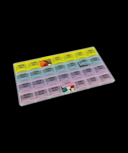 Pill Box AM/ PM 7 Day Weekly Tablet Holder 28 Day Medicine Storage Holder - Picture 14 of 30