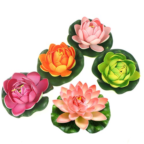 5pcs Artificial Floating Water LilyLotus Flower Pond Decor 10cm Artificial Lo _t - Picture 8 of 10