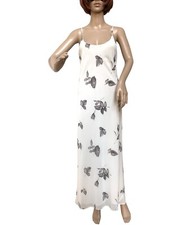 Ivory Flower Print Crepe Slip Dress, NWOT, Size M