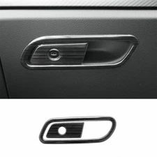 ~For Audi Q5 2018-2023 Black Metalic Co-Pilot Storage Box Handle Cover Trim 2PC