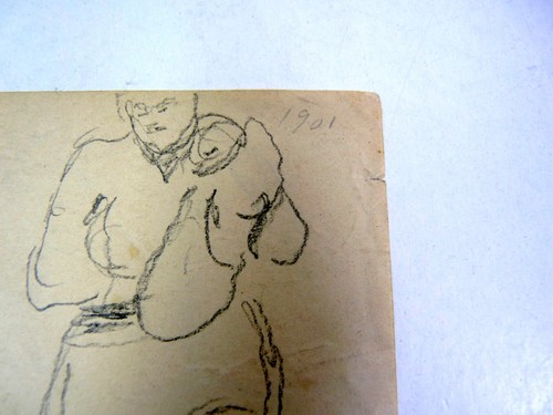 Dessin original début XX° de François GUIGUET, 1914 tampon D - 16 x 14 cm - Picture 3 of 6
