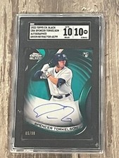 Spencer Torkelson 2022 Topps Chr. Black Green Refractor Auto /99 RC SGC 10