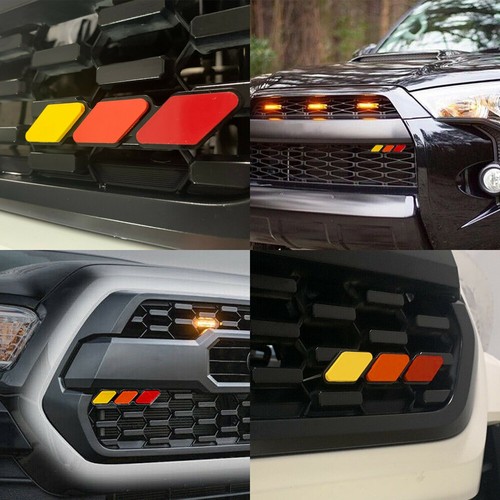 Tri-Color Grille Badge Emblem Car Accessories For Toyota Tacoma TRD Tundra RAV4 - Picture 5 of 10