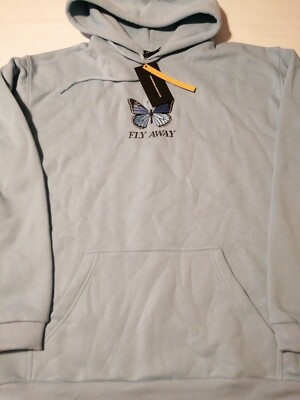 Minga London Fly Away Butterfly Hoodie Pale Blue Size 10