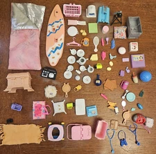 LOT 80 + VTG Barbie Ken Dolls Accessories House Tea Set Surf Kitchen Surf Camp