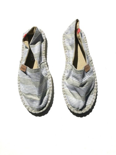 Mujer Havaianas Alpargatas Resbalón en Zapatos De Lona Nuevo sin etiquetas  6 M Gris Con Detalles Blanco | eBay
