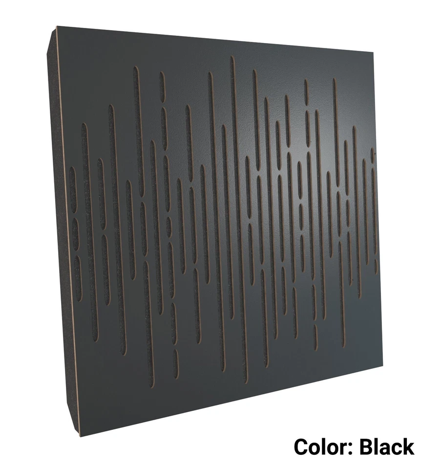 (Paquete de 2) Panel Acústico 50*50*3cm Absorción-Difuso "Onda", (madera laminada) Foto 2 de 4