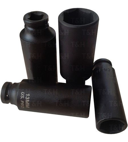 US PRO 1/4"INCH Drive Deep IMPACT Socket Set Long Reach Sockets 4mm-15mm 6PT Hex - Picture 3 of 5