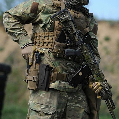 Tactical MOLLE Single Pistol Magazine Pouch Knife Flashlight Tools Sheath Pouch - Picture 4 of 16