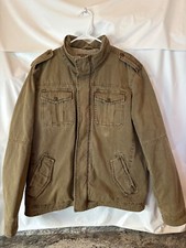 Levi's Men's Washed Cotton Military Jacket, Brown, Size L
