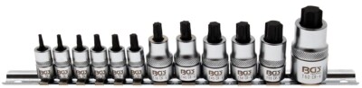 BGS BIT-EINSATZ-SATZ, EXTRA KURZ, T-PROFIL (FÜR TORX) T8 - T60, 12-TLG.