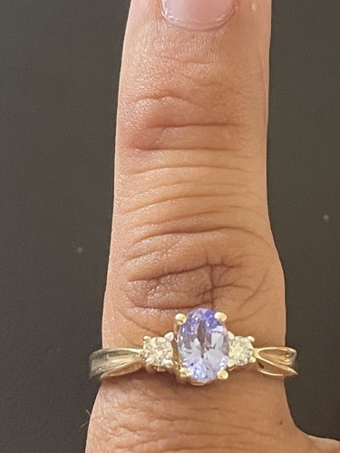 14k Yellow Gold 1.00CT Ceylon Sapphire and 0.15CTW Diamond Ring (C10) - Picture 5 of 7