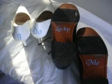I Do and Lucky Me Shoe Stickers Vinyl Decals Wedding Something Blue 