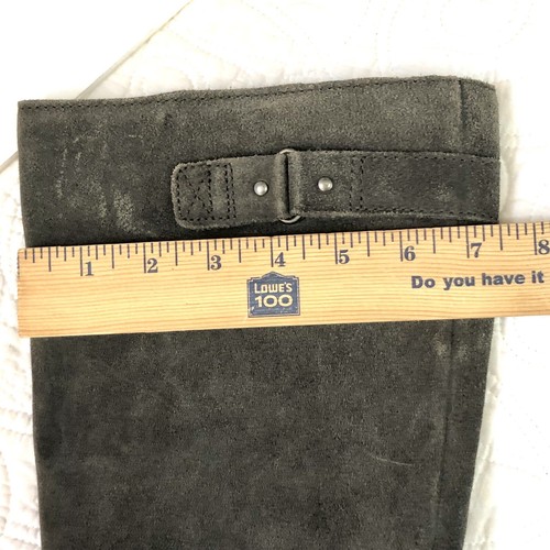 Born kniehohe graue Lederstiefel Größe 9 abgenutzt Wildleder seitlicher Reißverschluss B67703 - Bild 9 von 11