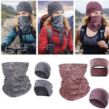Skiing Gift Winter Beanie Hat Neck Gaiter Headband Set Thermal Warm Unisex