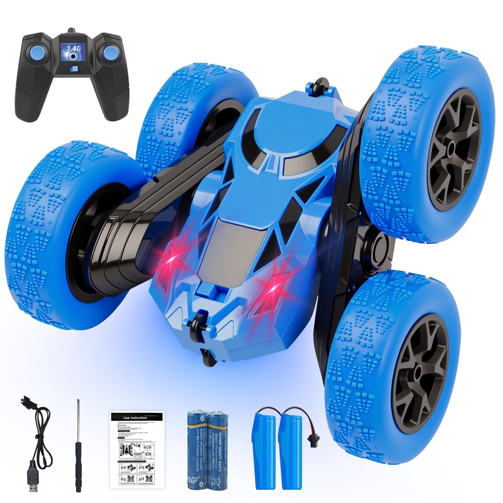 , Rc Cars Toys For Kids Ages 6-12, 2.4ghz Rc Stunt Truck With