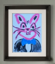 Original Art Bowtie 12x16 Canvas Expressionism Abstract Design Home Art