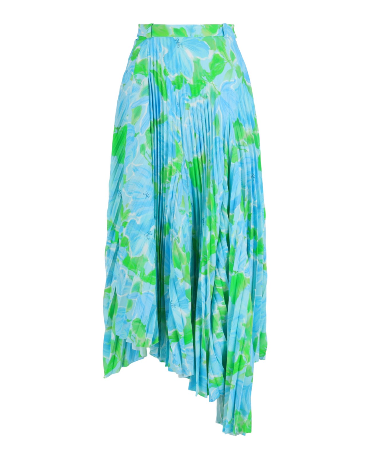 Balenciaga Womens Dynasty Floral-Print Pleated Skirt