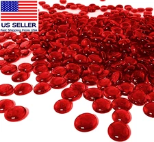 1LB Red Glass Pebbles for Vase Fillers, Aquarium Gravel, Decorative Stones for C